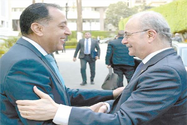 د. مصطفى مدبولى خلال استقباله نظيره الفلسطينى