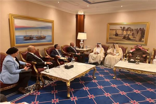  جانب من اجتماعات كامل الوزير في الدوحة