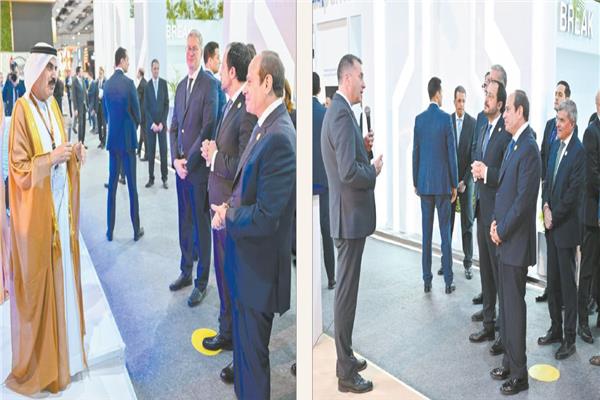 الرئيس عبد الفتاح السيسى فى جولة بين أجنحة المعرض