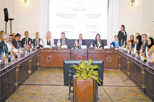جانب من الاجتماع الرابع للتحالف الدولى لتنفيذ حل الدولتين