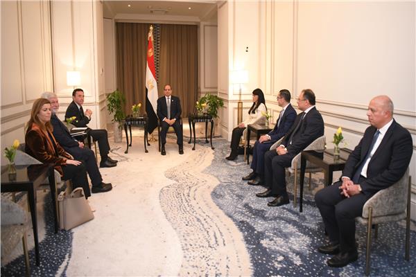  الرئيس السيسي خلال لقائه رئيس شركة «نفانتيا» الإسبانية