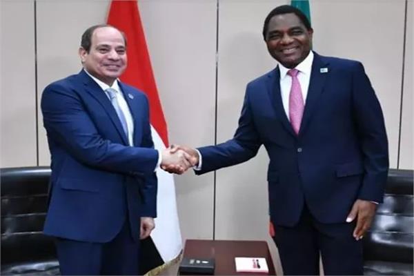 الرئيس عبدالفتاح السيسي ونظيره الزامبي