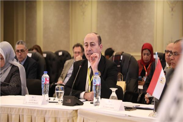 جهاد الحرازين خلال مشاركته في المؤتمر 