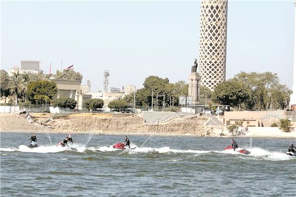 عرض اللنشات المائية فى احتفال الداخلية باليوم العالمى للحماية المدنية