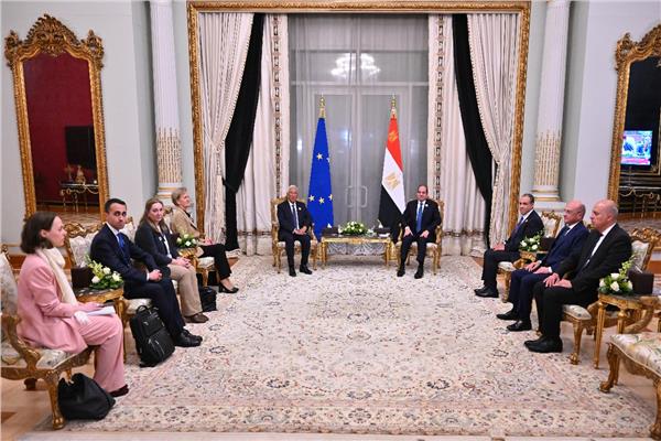 الرئيس السيسي خلال لقائه رئيس المجلس الأوروبي