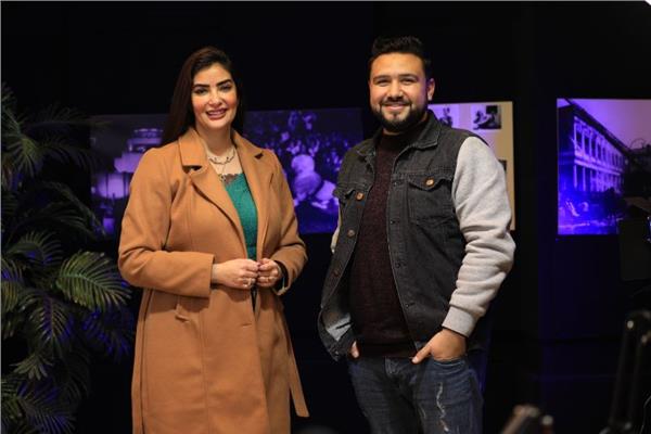 الكاتب الصحفي ياسر ربيع مع الفنانة بسنت النبراوي