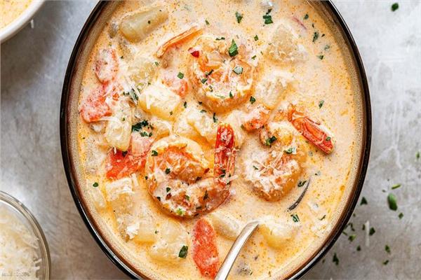 شوربة الجمبري بالكريمة