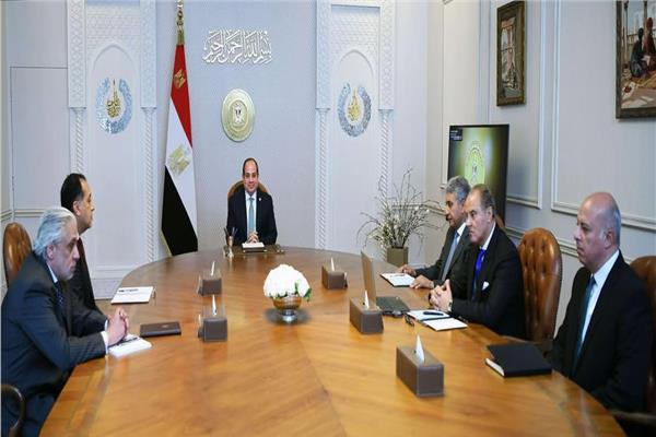 الرئيس السيسي خلال الاجتماع