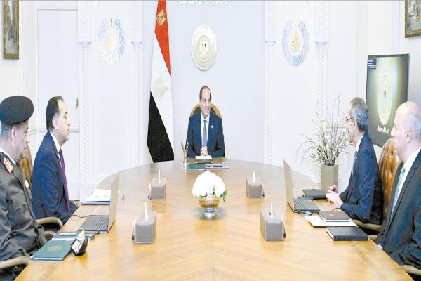 الرئيس عبد الفتاح السيسى خلال اجتماعه مع رئيس الوزراء 