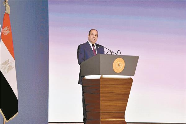 الرئيس عبدالفتاح السيسى يلقى كلمته فى الاحتفال
