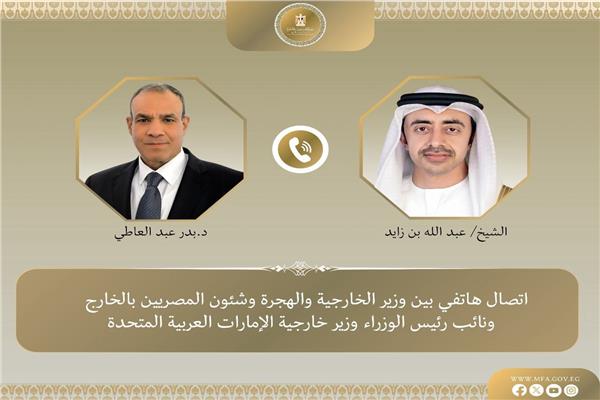 وزير الخارجية والهجرة المصرى و وزير الخارجية الإماراتي