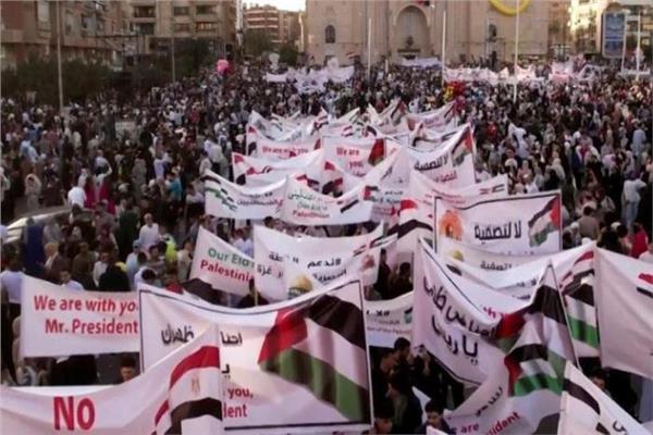 تظاهرات المصريين رفضا للتهجير 