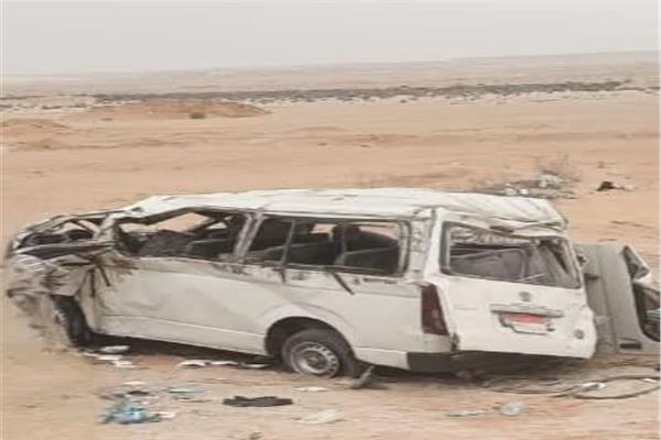 حادث انقلاب ميكروباص 