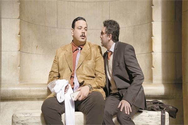 هشام ماجد ومصطفى غريب فى مشهد من «اشغال شقة» 