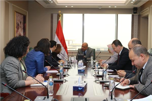 الدكتور محمود عصمت وزير الكهرباء خلال الاجتماع
