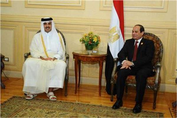 الرئيس عبدالفتاح السيسي وأمير قطر الشيخ تميم بن حمد آل ثاني