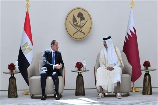 الرئيس عبد الفتاح السيسي وأمير قطر