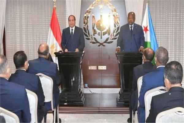 المؤتمر الصحفي للرئيس السيسي أثناء زيارته فخامته لجمهورية جيبوتي