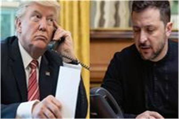 الرئيسين الأمريكي دونالد ترامب والأوكراني فولوديمير زيلينسكي
