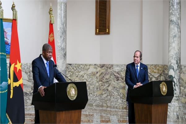 مؤتمر صحفي للرئيس عبد الفتاح السيسي ونظيره الأنجولي جواو لورينسو 