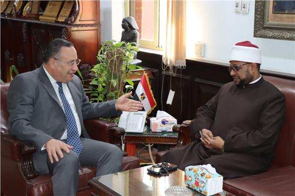  رئيس جامعة الإسكندرية يستقبل الأمين العام لمجمع البحوث الإسلامية