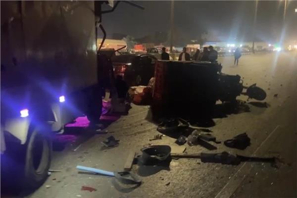 حادث تصادم  أعلى الطريق الدائري بمنطقة السلام 