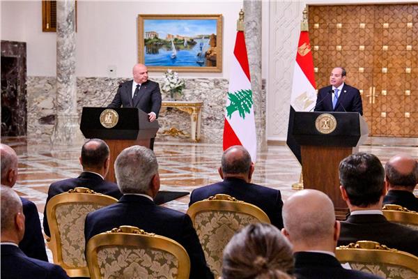 الرئيس السيسي ونظيره اللبناني
