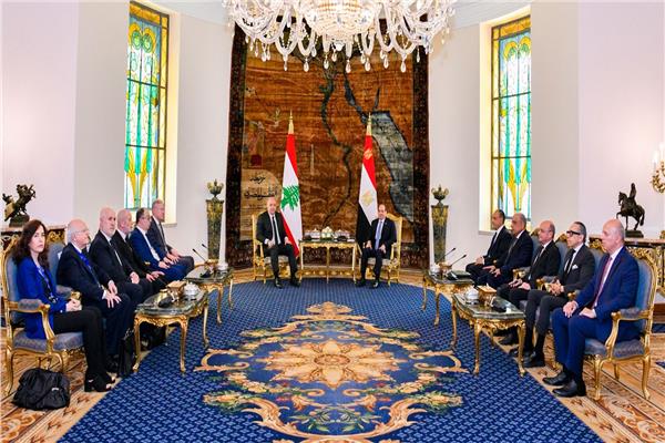 الرئيس السيسي ونظيره اللبناني