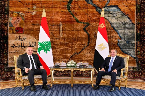 الرئيس عبد الفتاح السيسي والرئيس اللبناني