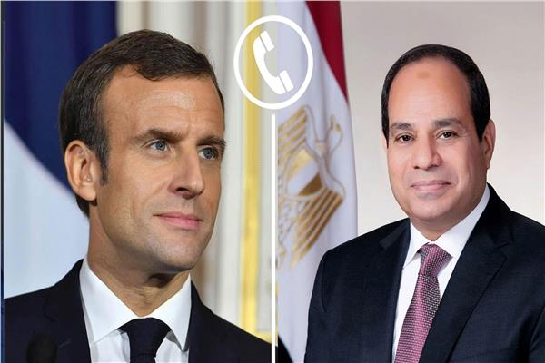 الرئيس السيسي ونظيره الفرنسي إيمانويل ماكرون