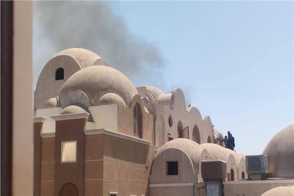 حريق محدود أعلى سطح كنيسة السيدة العذراء مريم باسنا