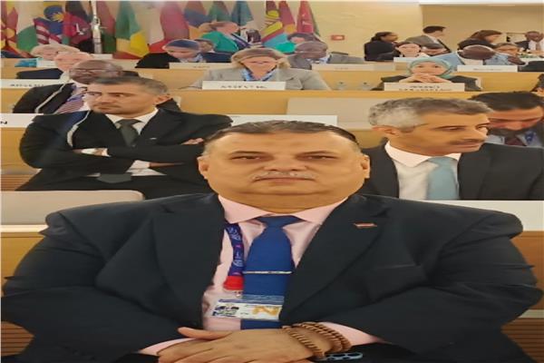 محمد كامل رئيس الاتحاد المحلي لنقابات عمال الجيزة خلال المؤتمر