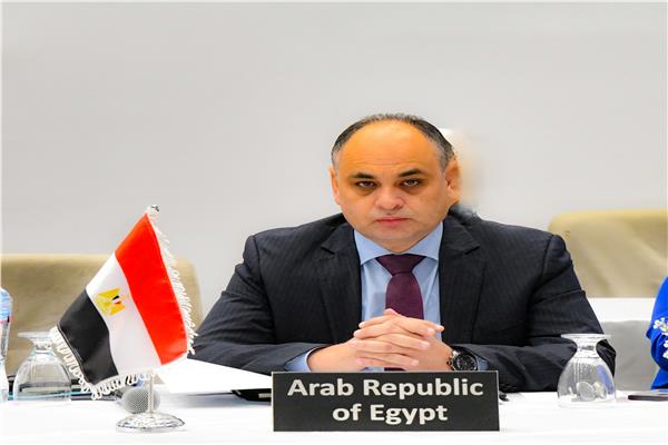 الدكتور على أبو سنه الرئيس التنفيذى  لجهاز شئون البيئه خلال الاجتماع