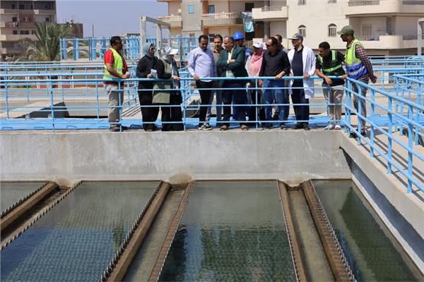 جانب من جولة رئيس مياه الغربية في مشروع تأهيل محطة معالجة كفر الزيات