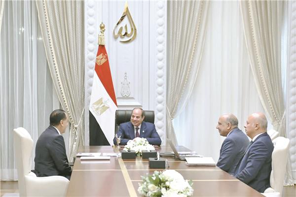 الرئيس عبدالفتاح السيسى خلال اجتماعه مع رئيس مجلس الوزراء ووزير الكهرباء