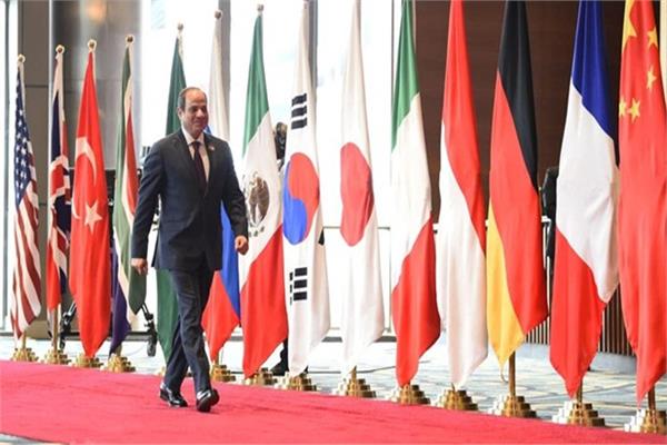الرئيس عبدالفتاح السيسى خلال حضوره قمة مجموعة العشرين فى الهند