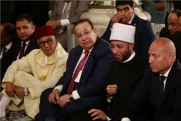   السفير محمد آيت وعلي سفير المملكة المغربية لدى مصر أثناء مشاركته في الاحتفالية