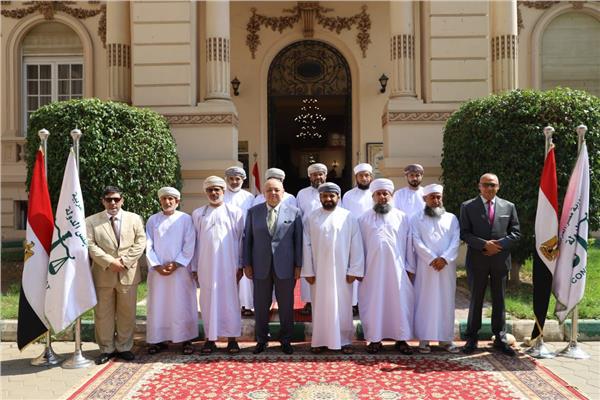 المستشار أسامة شلبي خلال استقباله الوفد القضائي