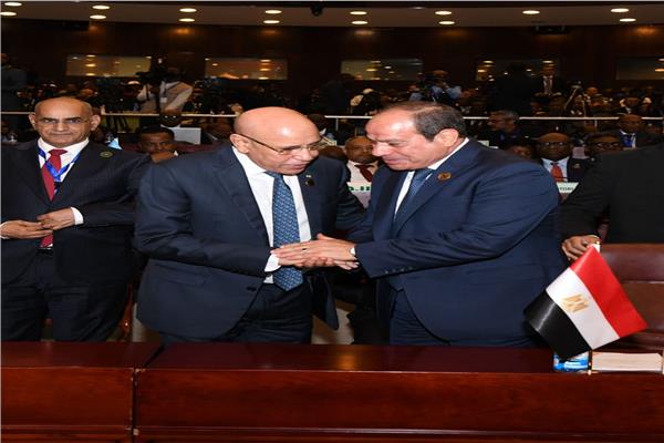 الرئيس عبد الفتاح السيسي يلتقي نظيره الرئيس الموريتاني