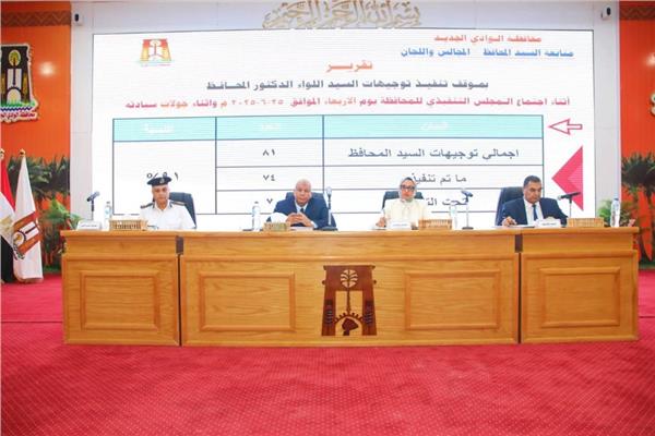 اللواء دكتور محمد الزملوط محافظ الوادي الجديد يترأس اجتماع المجلس التنفيذي