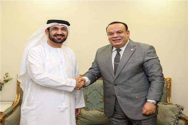 رئيس الهيئة الوطنية للانتخابات خلال لقاءه رئيس البرلمان العربي