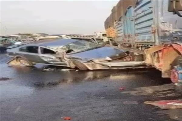 حادث تصادم سيارة ملاكي وجرار زراعي