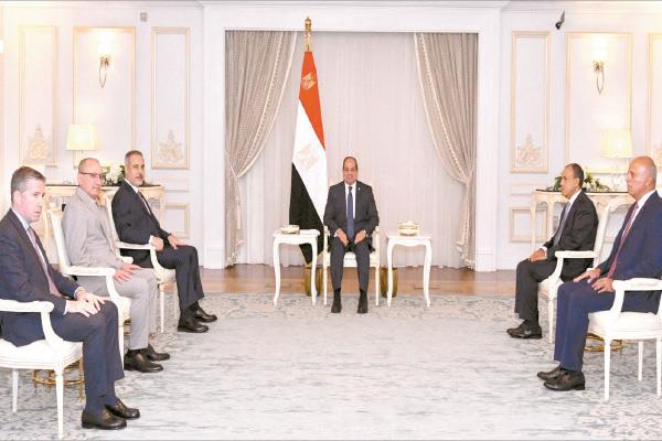 الرئيس عبدالفتاح السيسى خلال استقباله وزير الخارجية التركى بحضور د. بدر عبدالعاطى