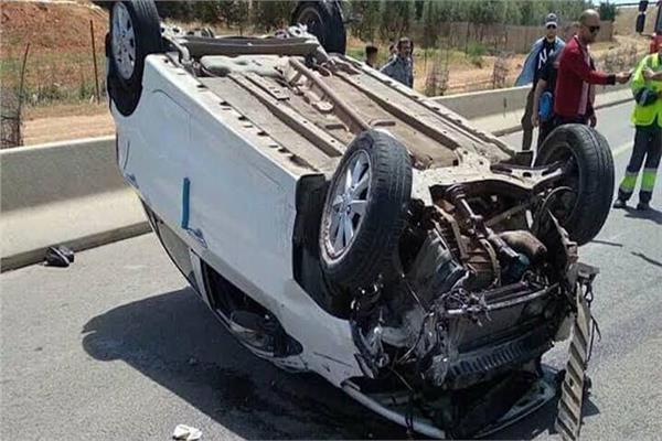 حادث انقلاب سيارة بالإسماعيلية 
