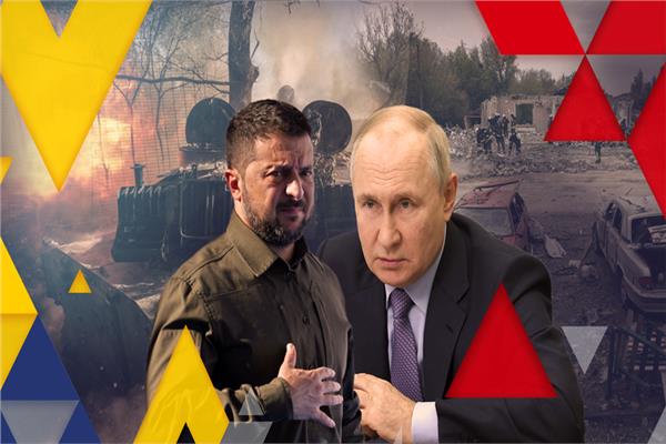 الرئيس الروسي فلاديمير بوتين ونظيره الأوكراني فلاديمير زيلينسكي - صورة تعبيرية
