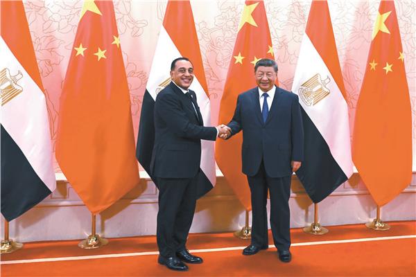 الرئيس الصينى شى جين بينج يستقبل د.مصطفى مدبولى رئيس الوزراء