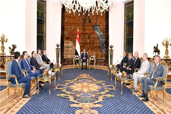 جانب من لقاء الرئيس السيسي بوزير الخارجية الإيراني ومدير الوكالة الدولية للطاقة الذرية