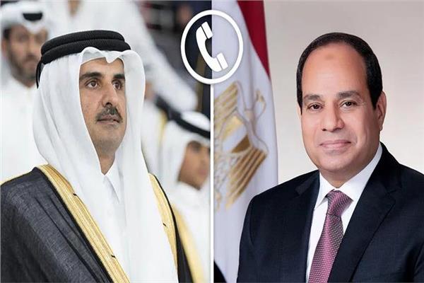 السيد الرئيس عبد الفتاح السيسي وأمير دولة قطر