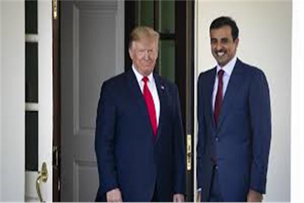 الأمير تميم بن حمد آل ثاني أمير دولة قطر والرئيس الأمريكي دونالد ترامب