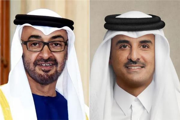 تميم بن حمد آل ثاني أمير قطر، ومحمد بن زايد آل نهيان رئيس الإمارات